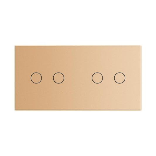 2 Tipke & 2 Tipke Stakleni Panel zlatna i siva 150mm*80mm