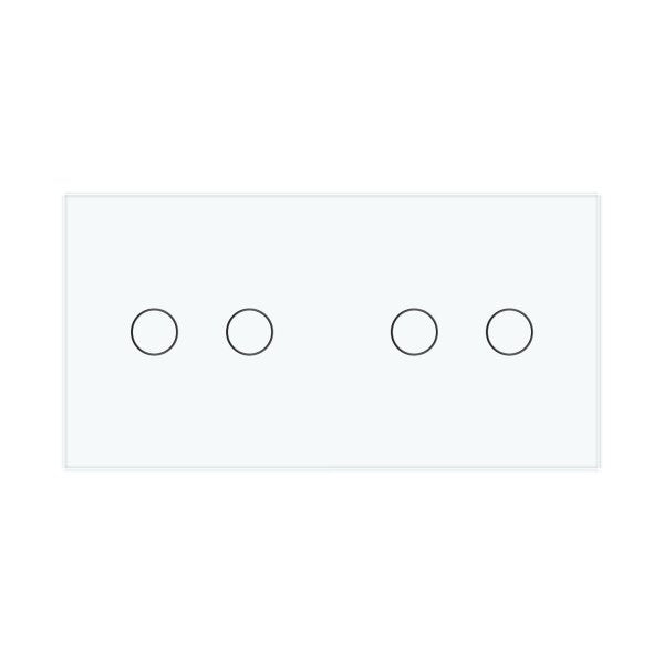 2 Tipke & 2 Tipke Stakleni Panel bijela i crna 50mm*80mm
