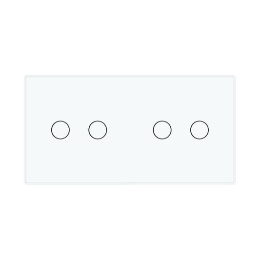 2 Tipke & 2 Tipke Stakleni Panel bijela i crna 50mm*80mm