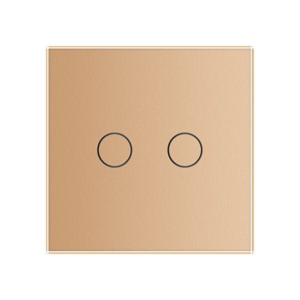 Stakleni Panel  2 Tipke zlatna i siva 80mm*80mm
