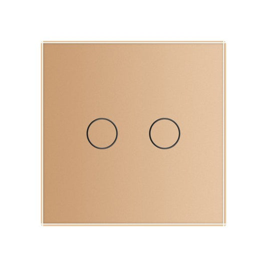 Stakleni Panel  2 Tipke zlatna i siva 80mm*80mm
