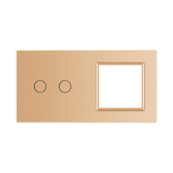 2 Tipke &1 Okvir Stakleni Panel bijela, crna, zlatna i siva 150mm*80mm