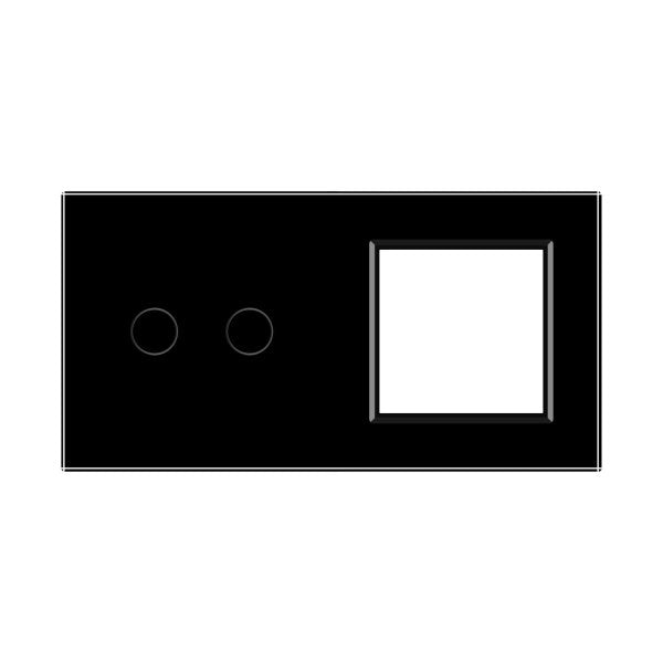 2 Tipke &1 Okvir Stakleni Panel bijela, crna, zlatna i siva 150mm*80mm