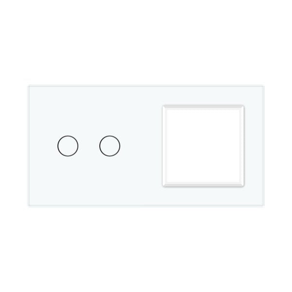 2 Tipke &1 Okvir Stakleni Panel bijela, crna, zlatna i siva 150mm*80mm