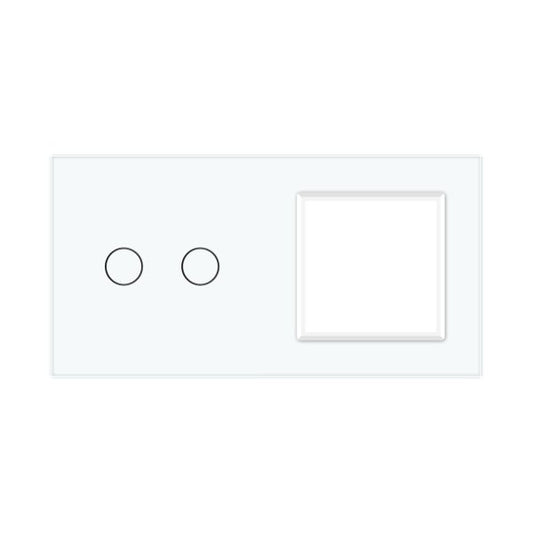 2 Tipke &1 Okvir Stakleni Panel bijela, crna, zlatna i siva 150mm*80mm