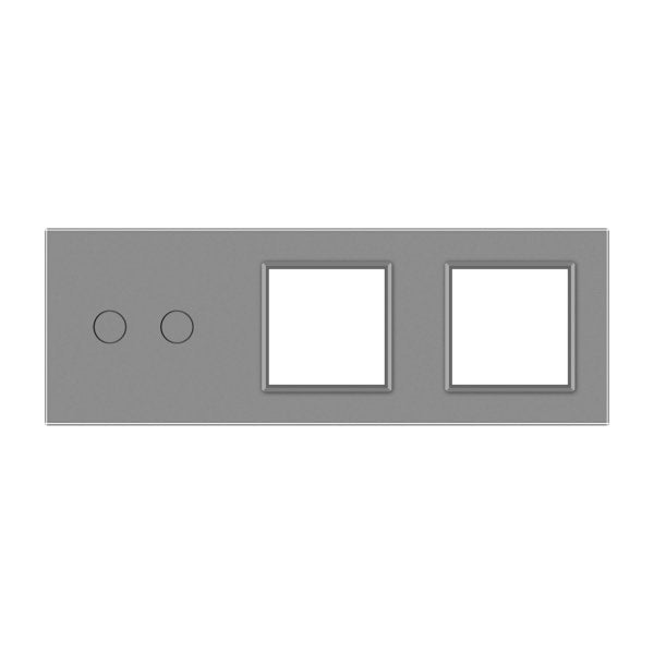 2 Tipke & 1 Okvir & 1 Okvir Stakleni Panel zlatna i siva 222mm*80mm