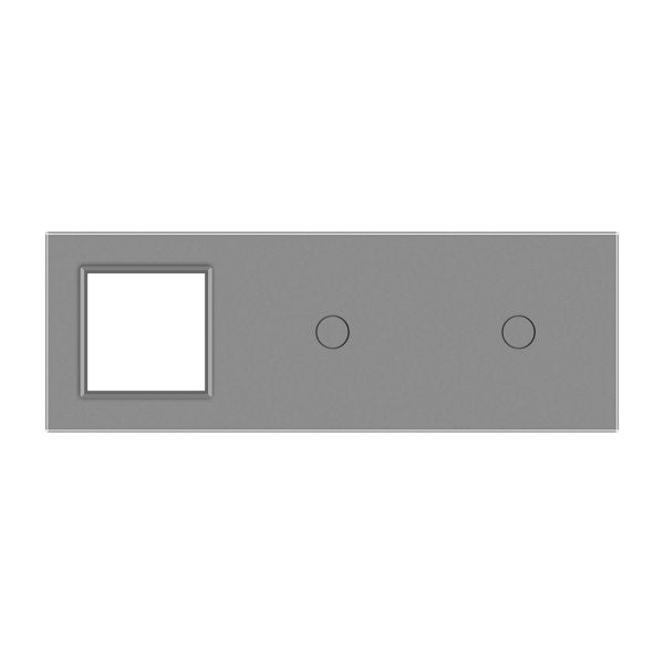 1 Okvir & 1 Tipka & 1 Tipka Stakleni Panel  bijela, crna, zlatna i siva 222mm*80mm