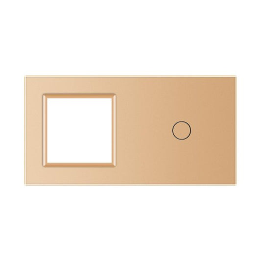 1 Okvir &1 Tipka Stakleni Panel zlatna i siva 150 mm*80 mm
