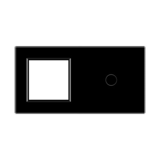 1 Okvir &1 Tipka Stakleni Panel crna 150 mm*80 mm