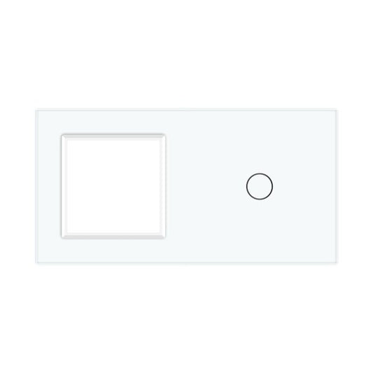 1 Okvir &1 Tipka Stakleni Panel bijela 150 mm*80 mm