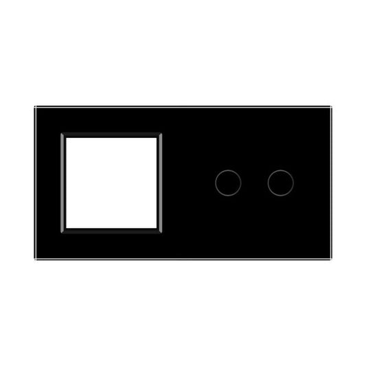 1 Okvir & 2 Tipke Stakleni Panel crna 150 mm*80 mm