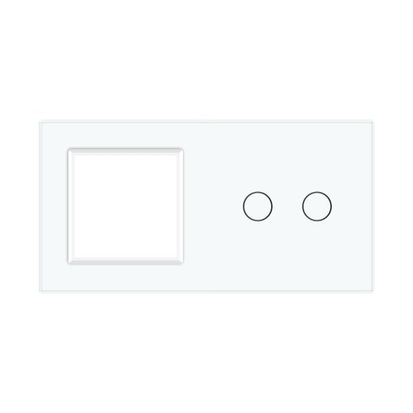 1 Okvir & 2 Tipke Stakleni Panel  bijela 150 mm*80 mm