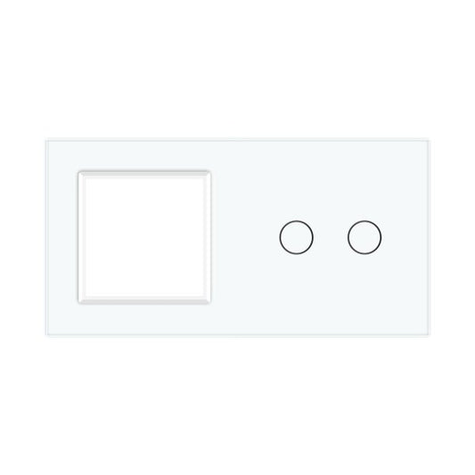 1 Okvir & 2 Tipke Stakleni Panel  bijela 150 mm*80 mm