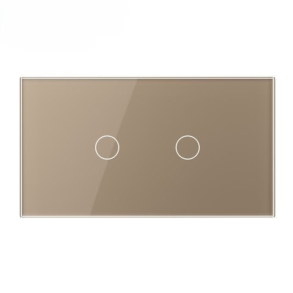 Stakleni panel 4M 1 Tipka & 1 Tipka zlatni i sivi 142mm*78mm