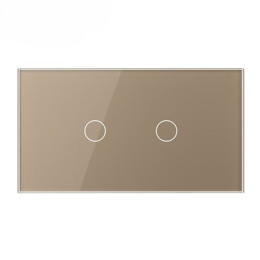 Stakleni panel 4M 1 Tipka & 1 Tipka zlatni i sivi 142mm*78mm