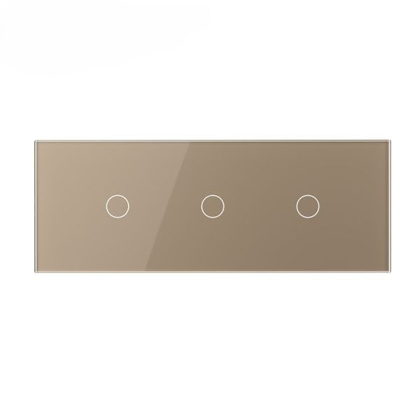 Stakleni panel 7M 1 Tipka & 1 Tipka & 1 Tipka zlatni i sivi 209.5mm*78mm