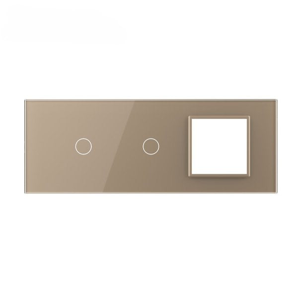 Stakleni panel 7M  1 Tipka & 1 Tipka & 1 Okvir zlatna i siva  209.5mm*78mm
