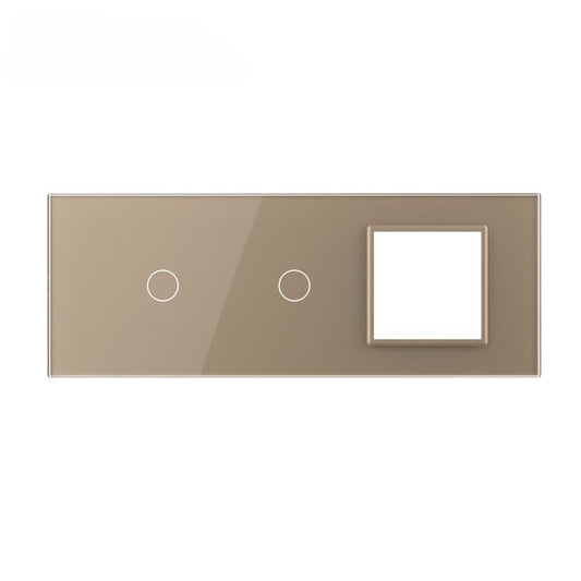 Stakleni panel 7M  1 Tipka & 1 Tipka & 1 Okvir zlatna i siva  209.5mm*78mm