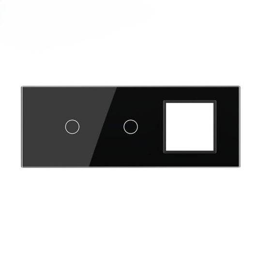 Stakleni panel 7M  1 Tipka & 1 Tipka & 1 Okvir crna 209.5mm*78mm