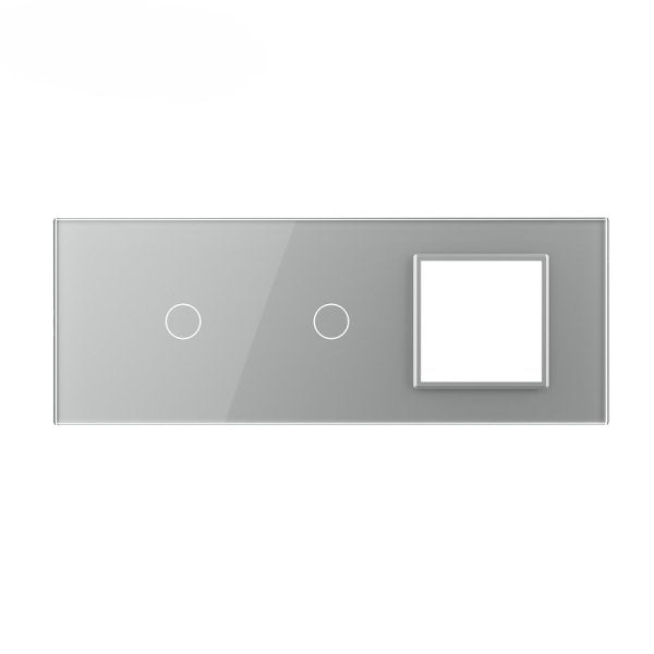 Stakleni panel 7M  1 Tipka & 1 Tipka & 1 Okvir zlatna i siva  209.5mm*78mm