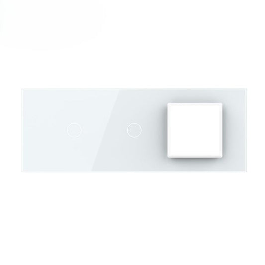 Stakleni panel 7M  1 Tipka & 1 Tipka & 1 Okvir bijela 209.5mm*78mm
