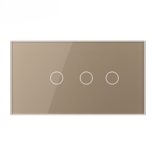Stakleni panel 4M 1 Tipka & 2 Tipke zlatni i sivi 142mm*78mm