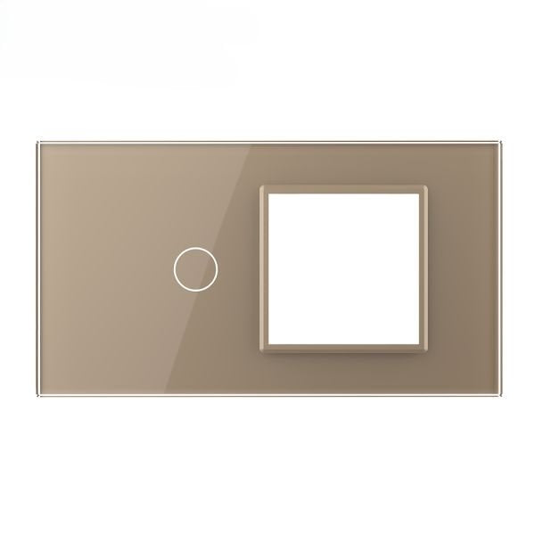 Stakleni panel 4M 1 Tipka & 2 Tipke zlatna i siva 142mm*78mm