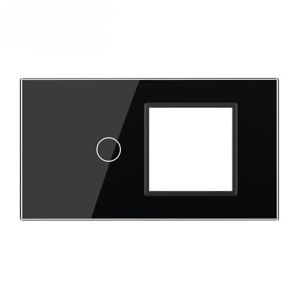 Stakleni panel 4M 1 Tipka & 1 Okvir crni 142mm*78mm