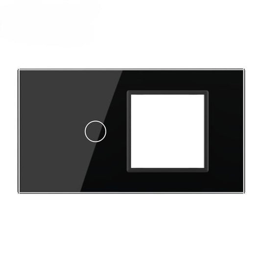 Stakleni panel 4M 1 Tipka & 1 Okvir crni 142mm*78mm