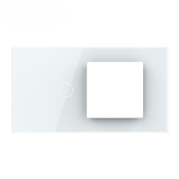 Stakleni panel 4M 1 Tipka & 1 Okvir bijeli 142mm*78mm