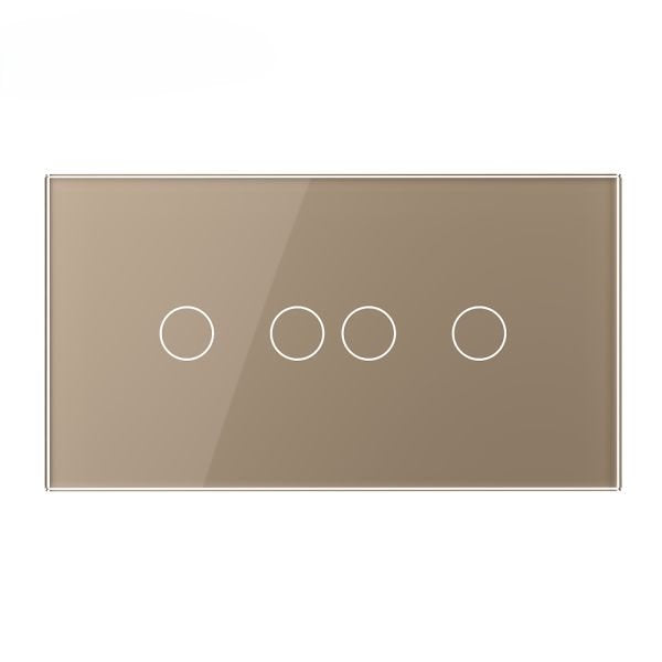Stakleni panel 4M 2 Tipke & 2 Tipke zlatni i siva 142mm*78mm