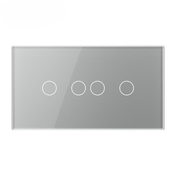 Stakleni panel 4M 2 Tipke & 2 Tipke zlatni i siva 142mm*78mm