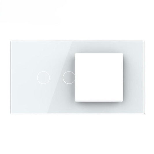 Stakleni panel 4M  2 Tipke & 1 Okvir bijeli 142mm*78mm
