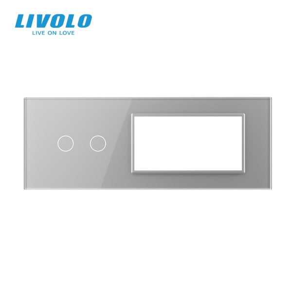 Stakleni panel 7M 2 Tipke & 1 Okvir & 1 Okvir zlatni i sivi Dimenzija: 209.5mm*78mm
