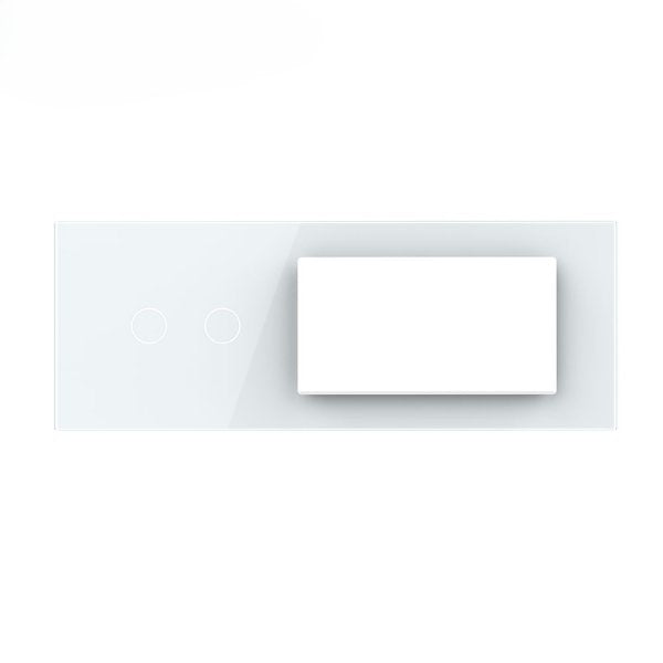 Stakleni panel 7M  2 Tipke & 1 Okvir & 1 Okvir bijeli 209.5mm*78mm