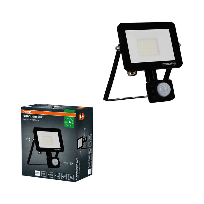 FLOODLIGHT LUX SENSOR 20W 840 IP65 BK  OSRAM