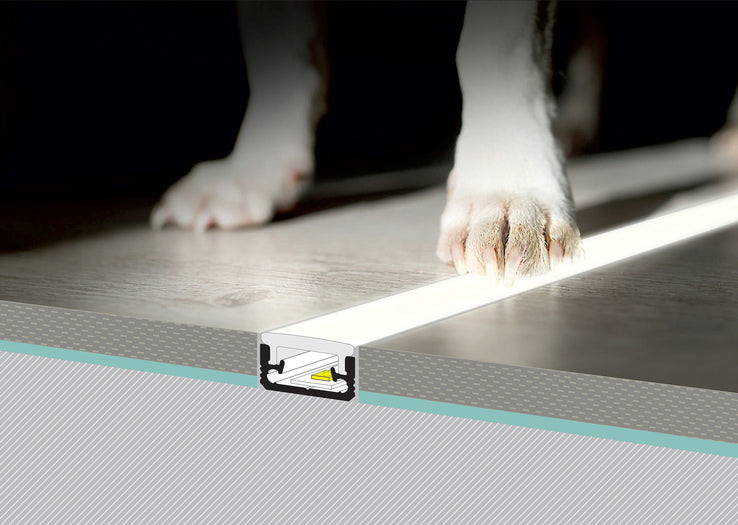 LED profile FLOOR8 K 2000 anod. sa difuzorom za pod