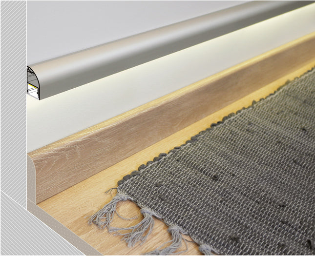 LED profile WAY10 C 2000 anod. + cover WAY10 2000 anod.